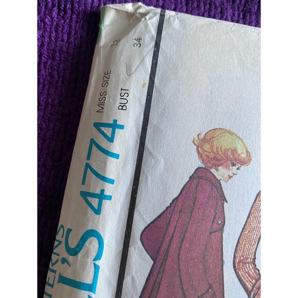 McCalls sewing pattern 4774 leisure suit jacket pants trench size 12 - Picture 2 of 6